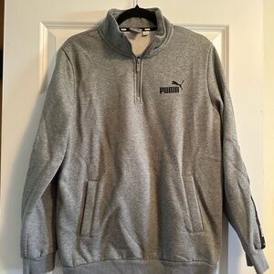 PUMA Men's Zip-Up Gray Sweater